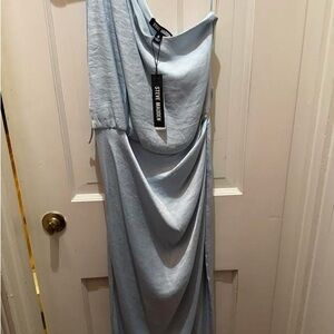 Steve Madden Sky Blue One-Shoulder Dress